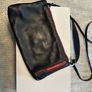 HAMMITT Kyle Handbag, small, 
Black/Brushed Gold Red Zip